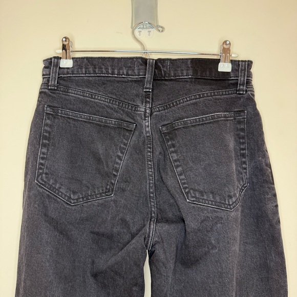 ABERCROMBIE + FITCH The 90s Relaxed High Waisted Black Wide Leg Distressed Jeans - Picture 8 of 10